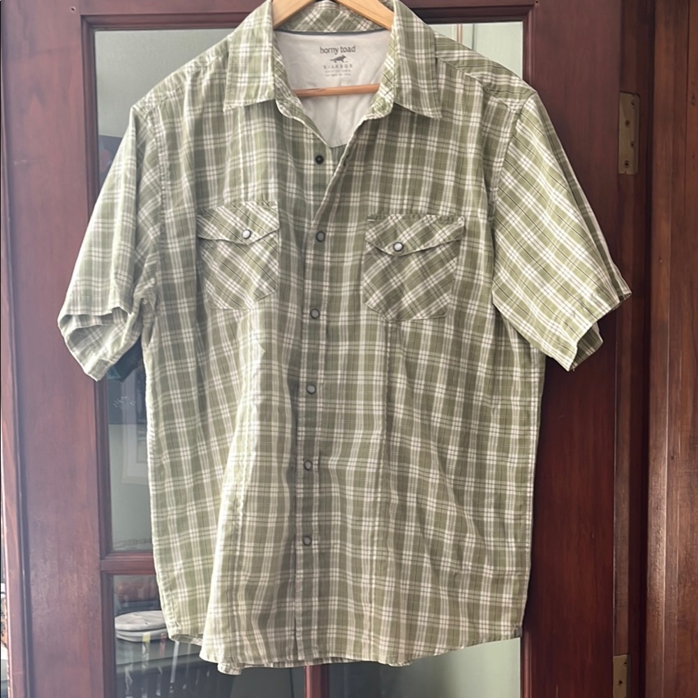 Horny Toad Men's Green Plaid Shirt - excellent shape!
